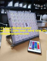 Lampu Sorot LED Outdoor RGB 50 watt + Remote Control